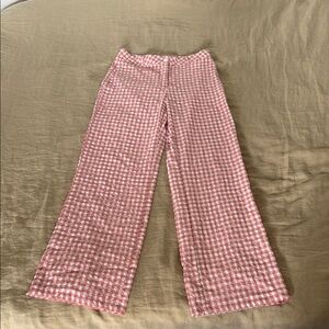 SHEIN Pink and White Checkered Pants